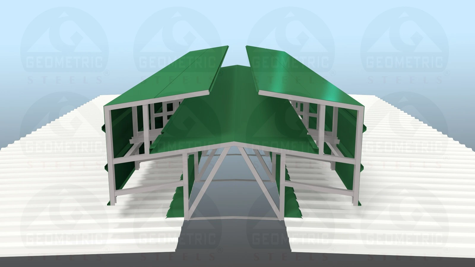 Geometric Steels Top Open Apex Ridge Vent with internal rainwater diversion